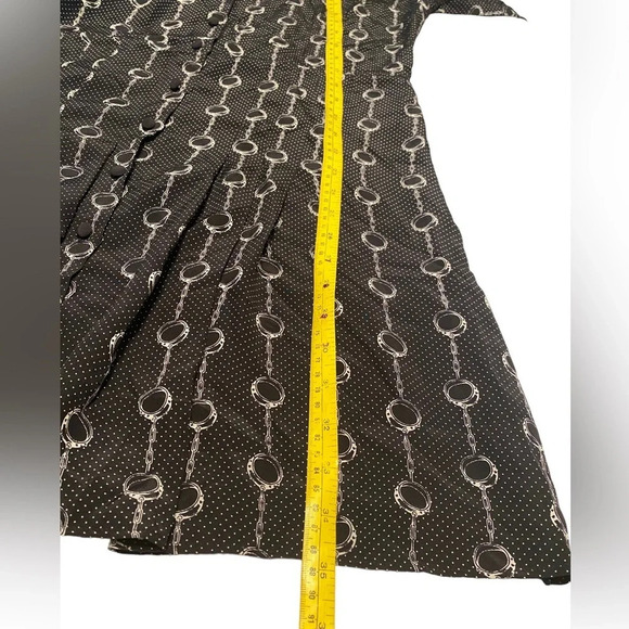 The Kooples Handcuff Chain Polka Dot Long Sleeve Silk Dress - Picture 13 of 13